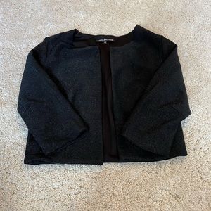 black sparkle cropped jacket cardigan
